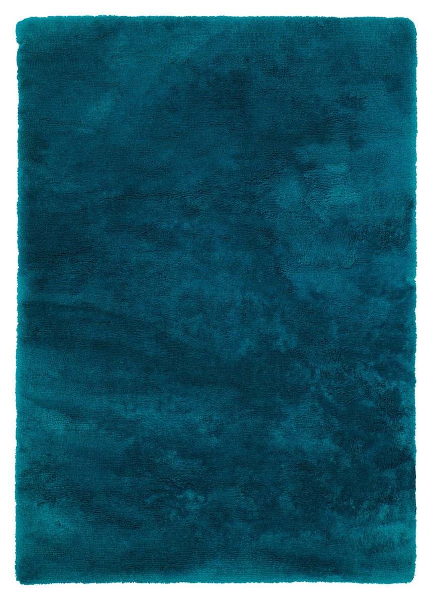 Padiro hoogpolig shaggy vloerkleed 160 x 230 cm - blauw - modern effen design - met een zachte uitstraling - geschikt voor vloerverwarming - van micropolyester