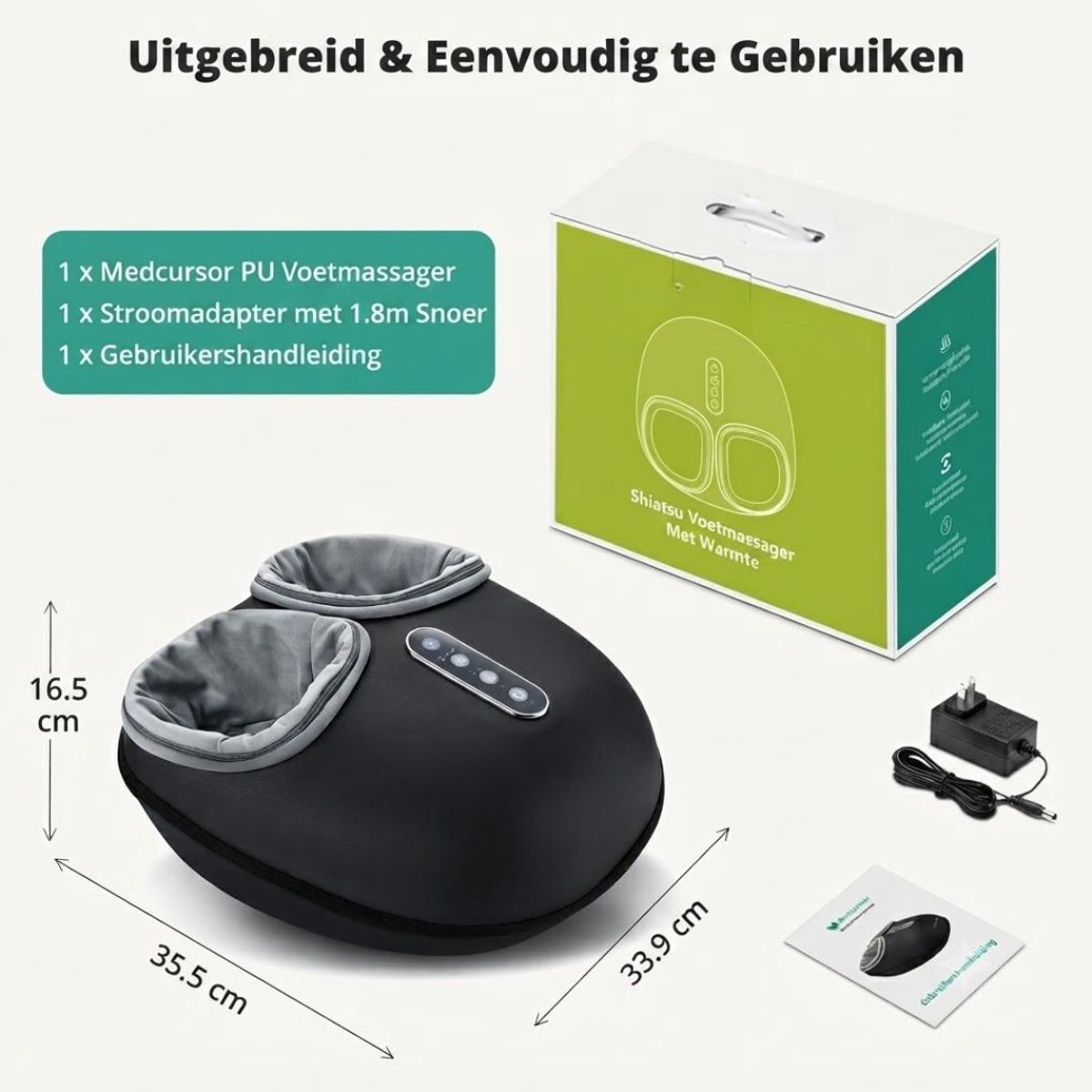SP® Voetmassage Apperaat - Voetmassage Apparaat Shiatsu - Massageapparaat - Zwart - 36cm x 18cm x 34cm