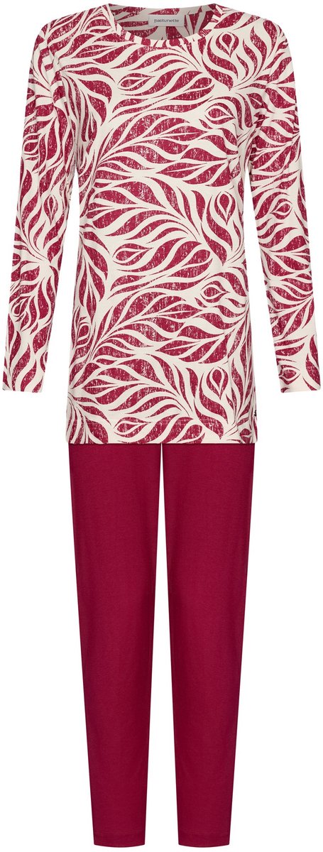 Biologisch katoenen dames pyjama donkerrood Pastunette Rood vrouw 44