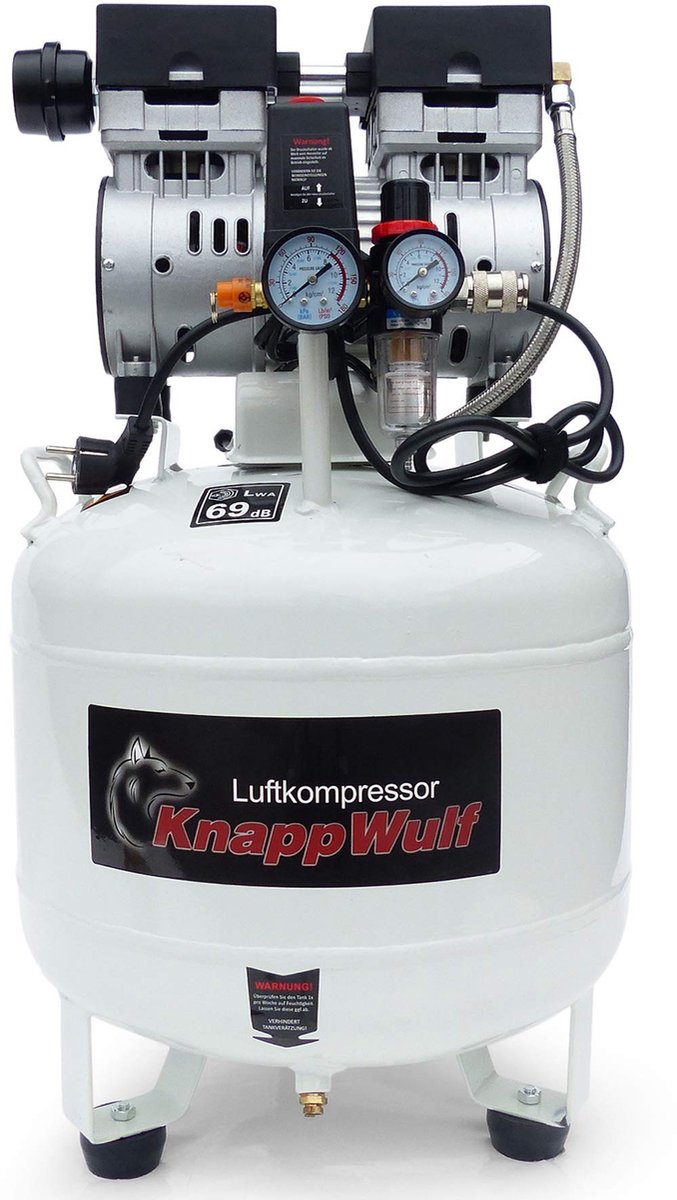 Solidchoice - Fluistercompressor met 40 Liter Ketel en Drukregelaar