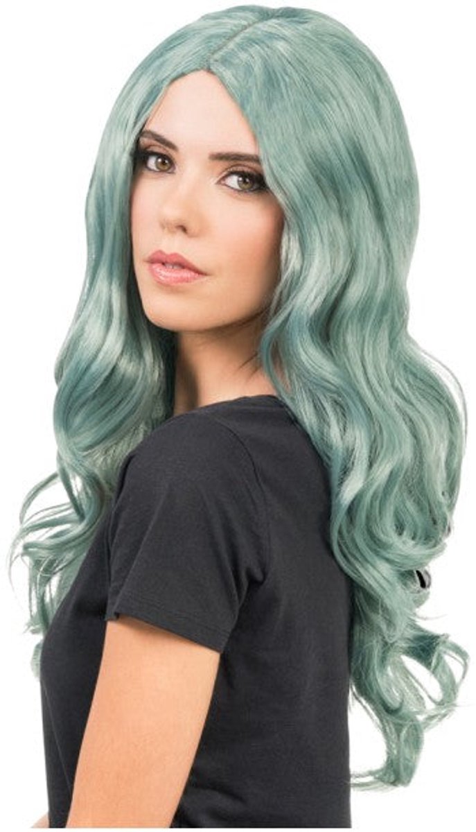 Pruik Wavy Zee Groen