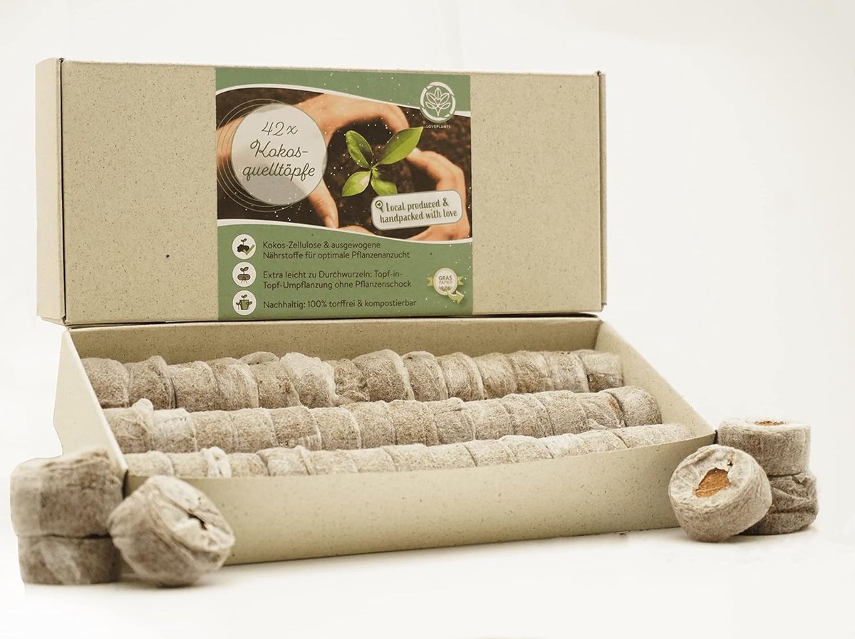Kokostabletten voor Planten - Ø 36 mm - Geperste Kokosaarde - Voor Groenten en Bloemen