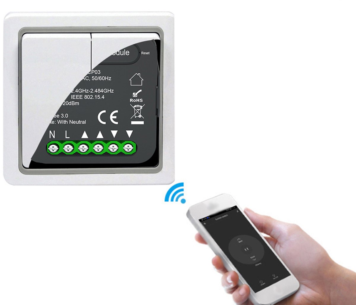 Slimme Gordijnschakelmodule – Zigbee 3.0 – Tuya App – Spraakbediening – Smart Home
