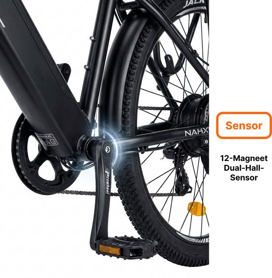 Vankel Elektrische Fiets Hoge Instap - 27,5 inch - 36V 450Wh - CST Banden - Shimano 7V - LCD App Display - Grijs van VANKEL — afbeelding 4