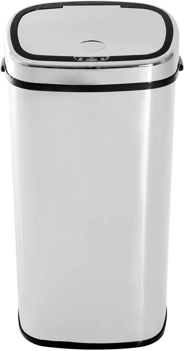 Automatische prullenbak van 68 liter met bewegingssensor - waterdichte afvalbak voor kantoor - slaapkamer en keuken - roestvrij staal - zilverkleurig.