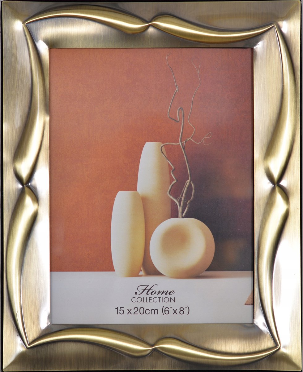 Metalen fotolijst 15x20 cm mat goud, staand (W-255)