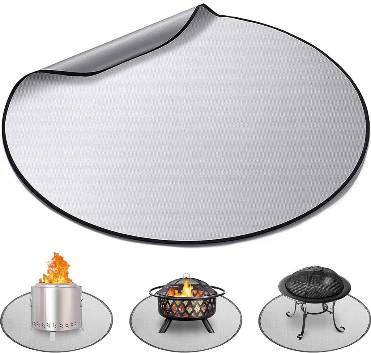 Solidchoice - Ronde Vuurkorf Mat van 60 cm, Vuurwerend