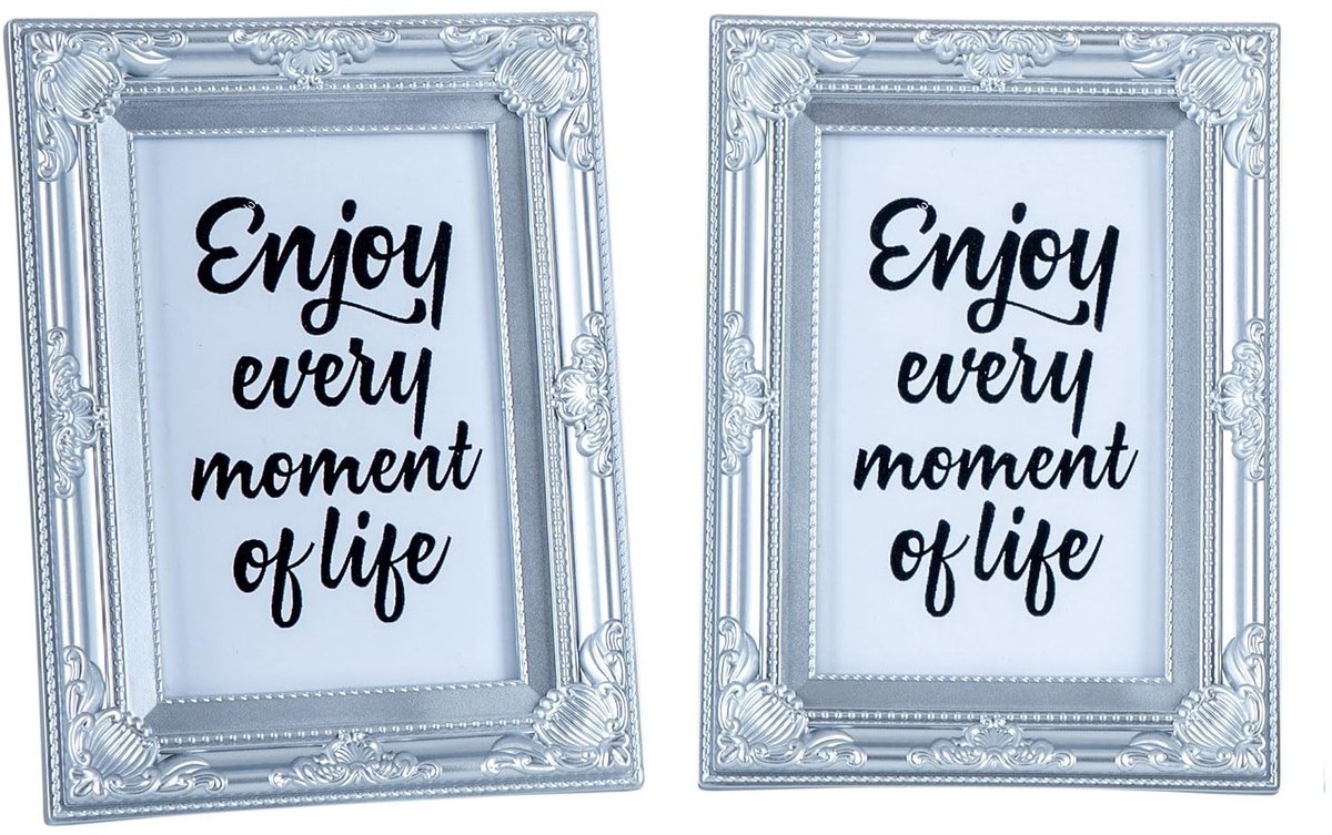 Solidchoice - Set van 2 Antieke Fotolijsten 10x15 cm