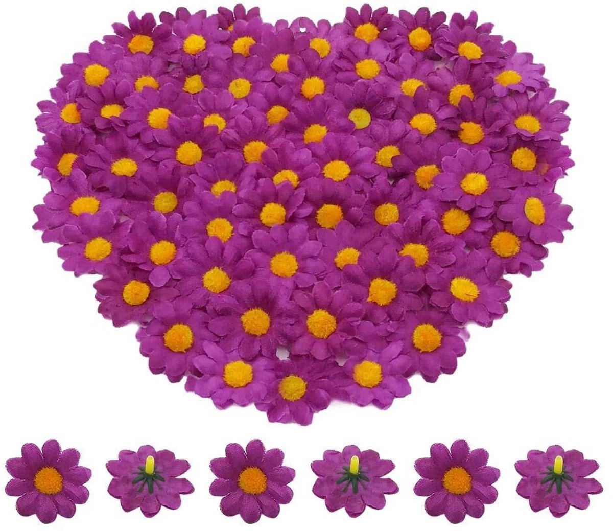 Solidchoice - 100 Stuks Kunststof Margriet Bloemhoofden voor DIY Projecten