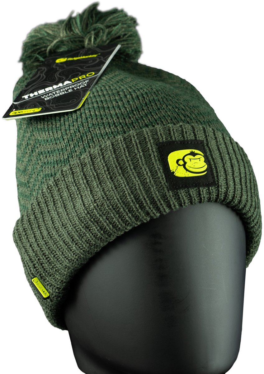 Ridgemonkey APEarel ThermaPro Waterproof Bobble Hat Green - Vismuts