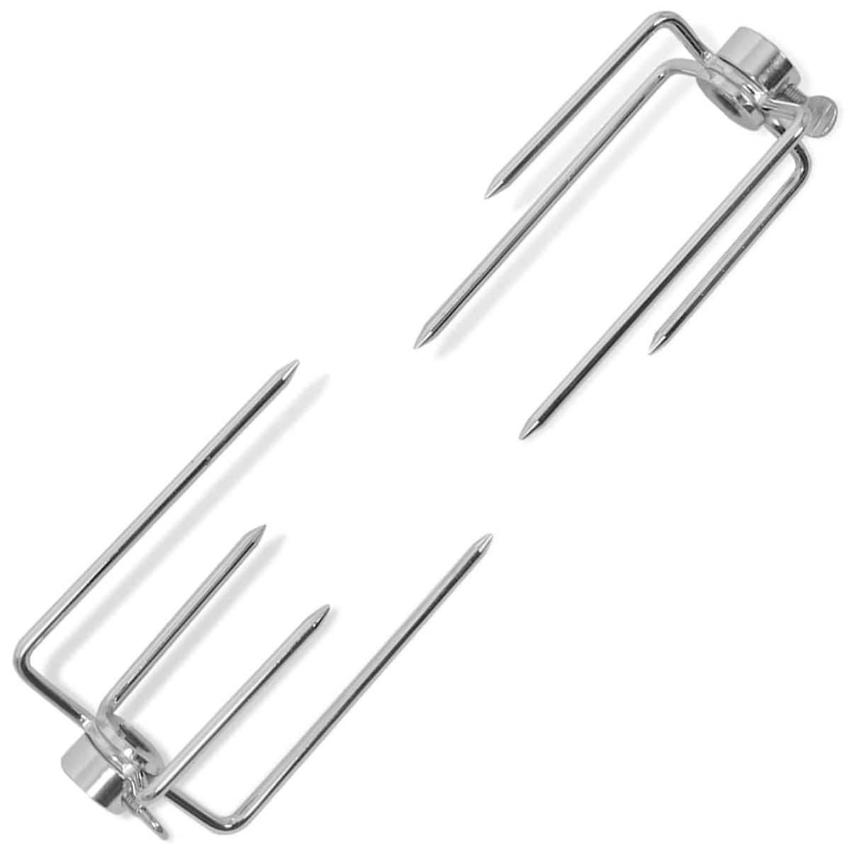 vidaXL - BBQ Draaispit vorken 2 stuks staal