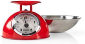 Melissa Keukenweegschaal Analoog - Keukenweegschaal met Kom - Retro - Tot 5kg - 16310239 - Rood