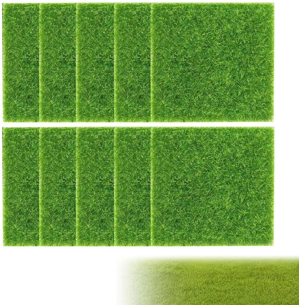 Solidchoice - Set van 10 Mini Kunstgras Vellen voor Doe-Het-Zelf Projecten
