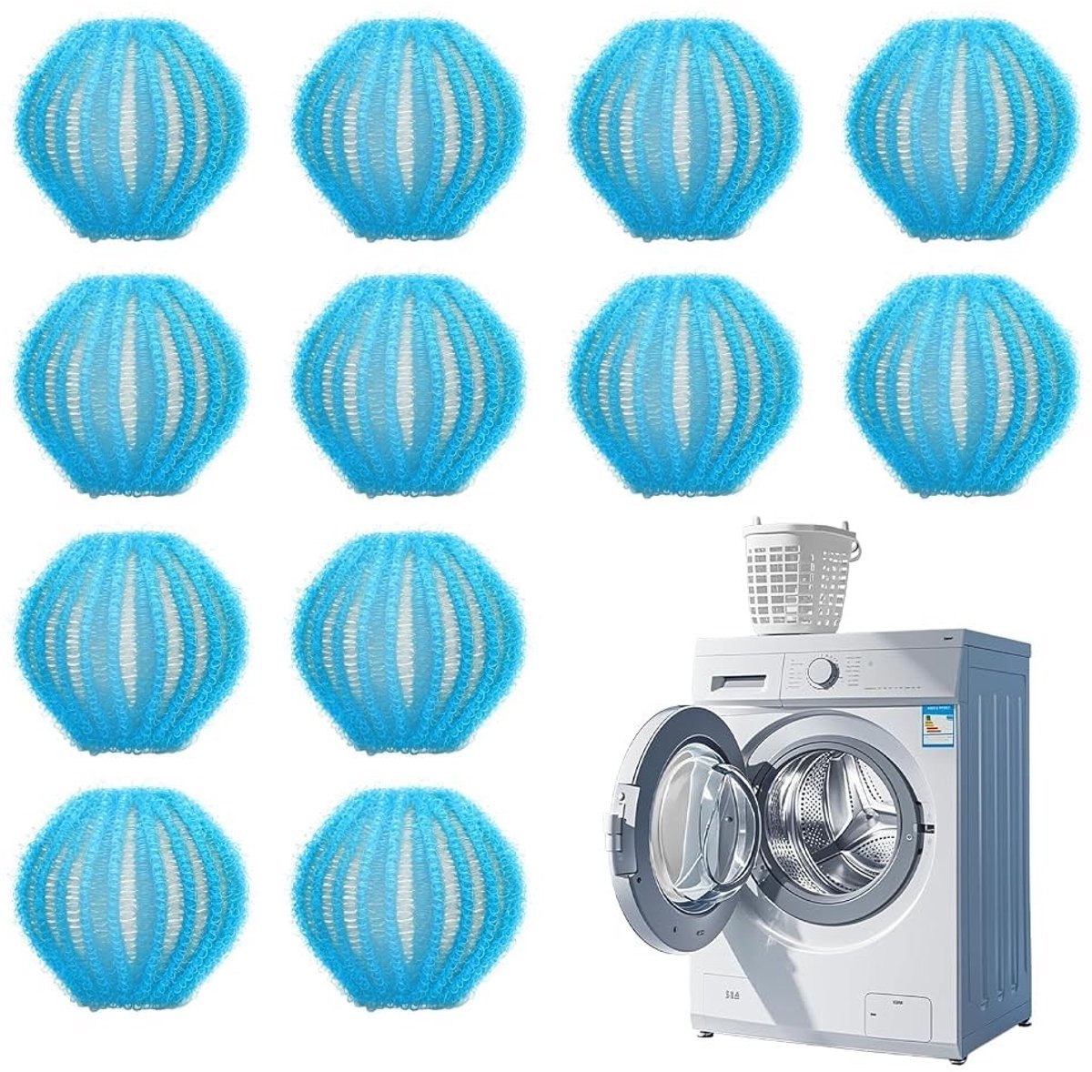 Solidchoice - Set van 12 Haar- en Pluisverwijderaars voor de Wasmachine