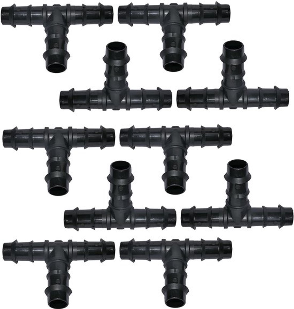 Verbindingsstuk Set van 10 - T-slangaansluiting Ø 16 mm - Scheidingswanden - Druppelirrigatiesysteem - Ribverbinding - Essentieel voor beplanting