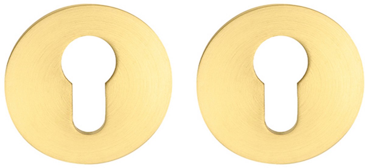 Cilinderrozet rond 55x3 mm ultra dunne rozet van 3mm mat goud PVD gecoat