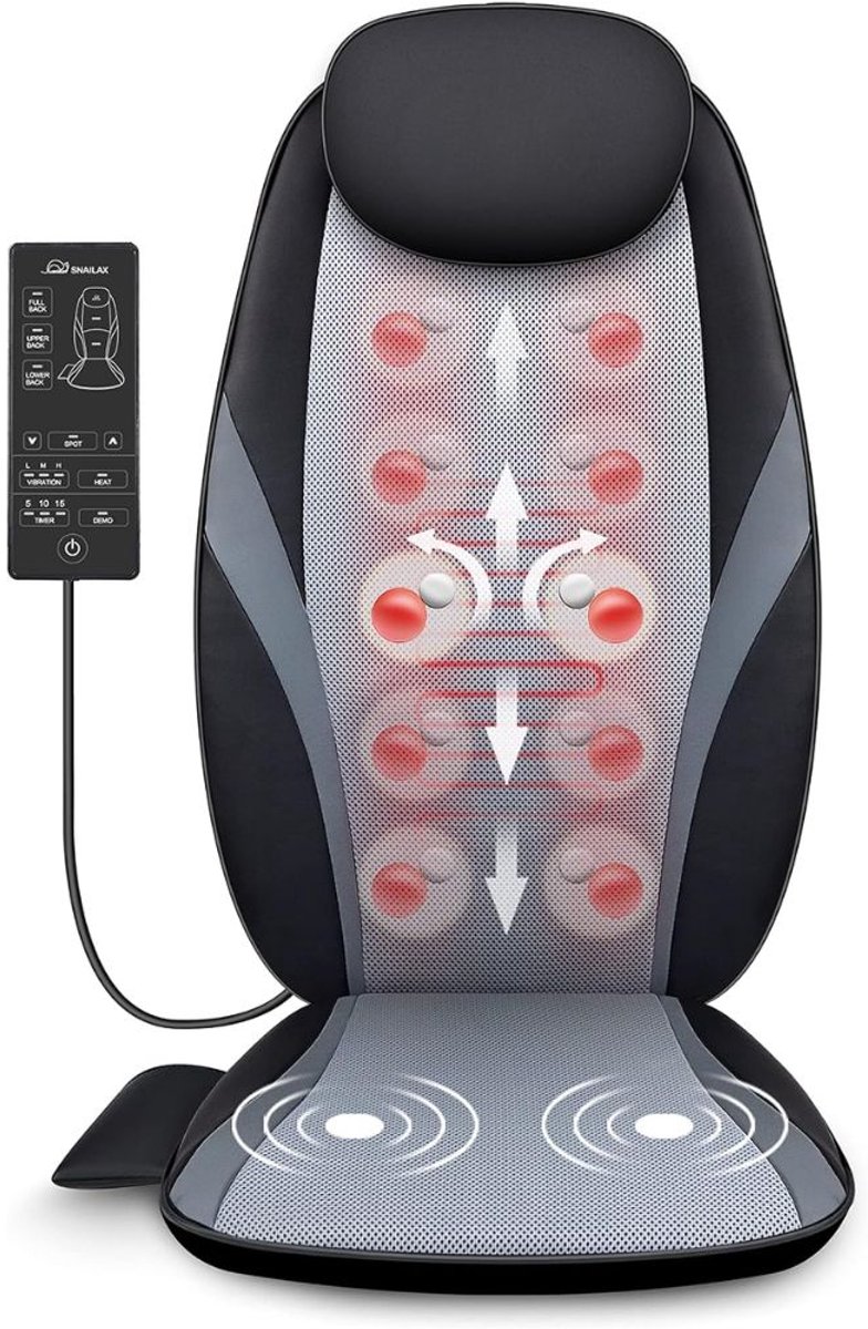 JCP® Massagekussen - Massageapparaten - Massage Apparaat voor Nek en Rug - Zwart - 41cm x 36cm x 66cm