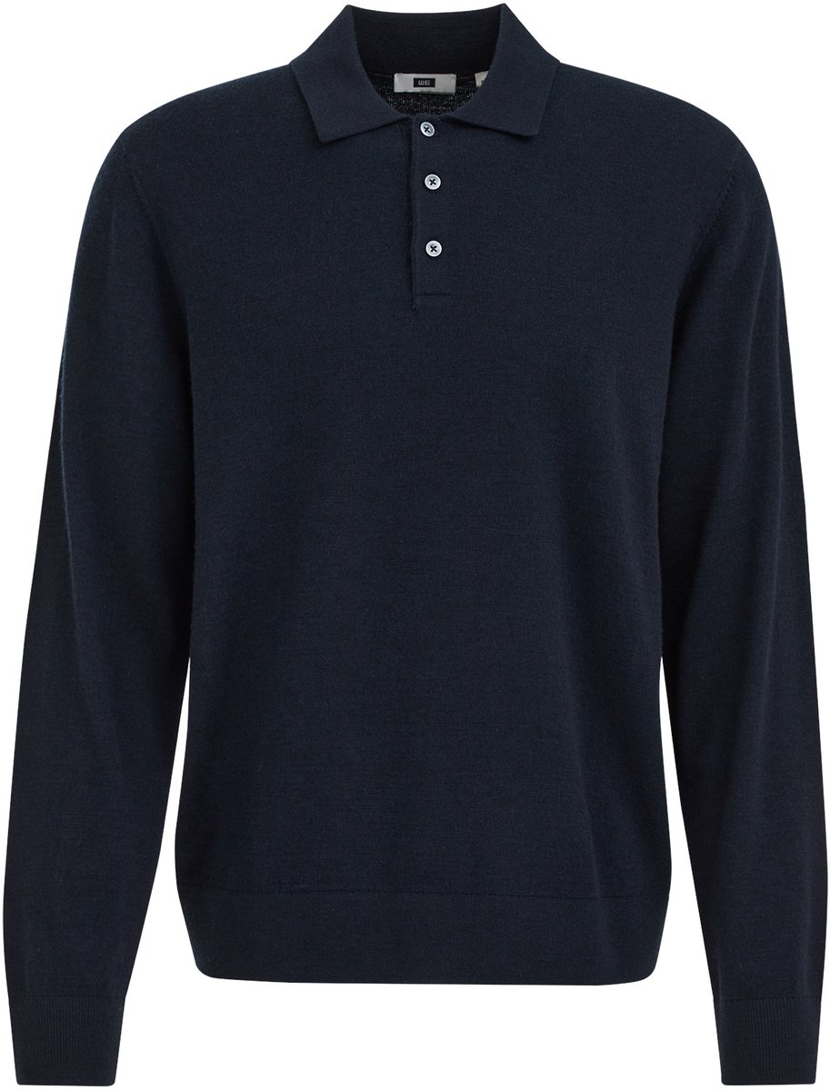 WE Fashion Heren regular fit trui van merinowol met polokraag