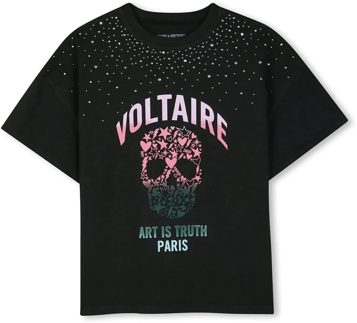 Zadig & Voltaire X60792 T-shirt Met Korte Mouwen Zwart 10 Years Meisje
