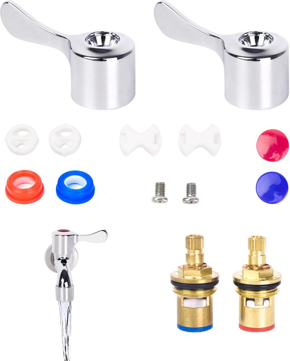 Solidchoice - 2 Stuks Kwartslag Kraan Kleppen voor Keuken en Badkamer