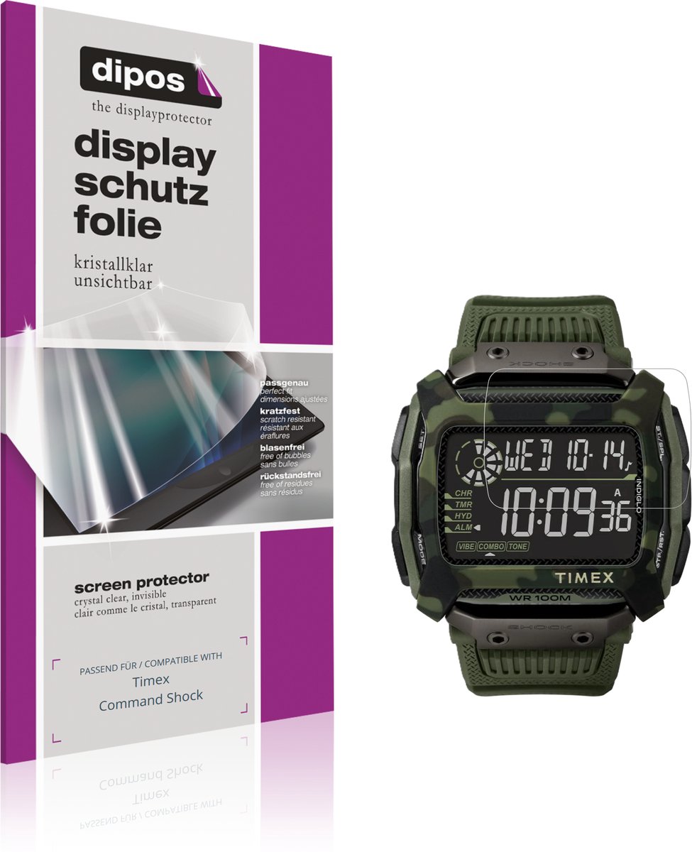 dipos – 6x Beschermfolie geschikt voor Timex Command Shock | Krasbestendige & heldere Screenprotector Ultra-Thin