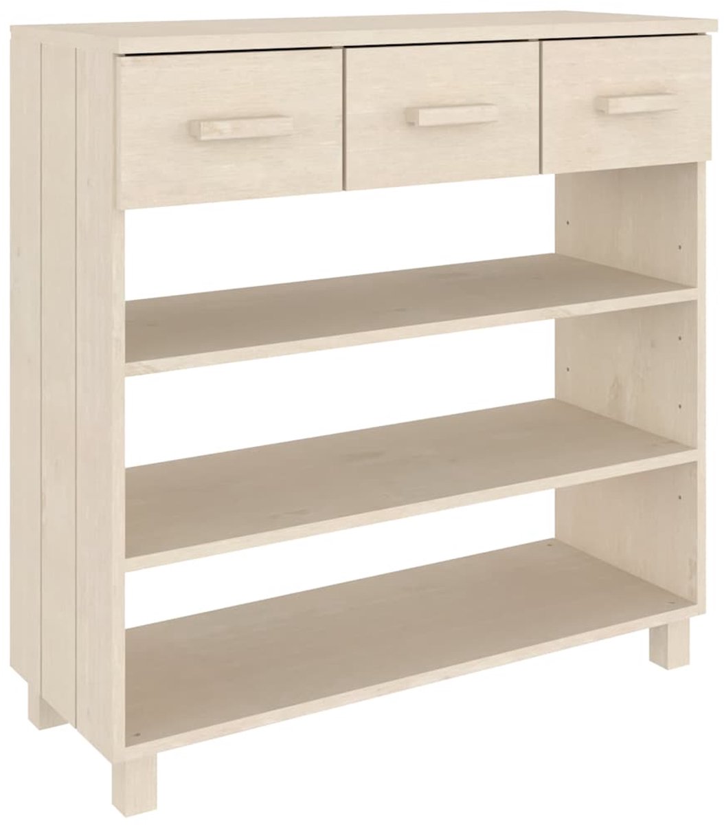 vidaXL Wandtafel - HAMAR - 90x35x90 - cm - massief - grenenhout - honingbruin