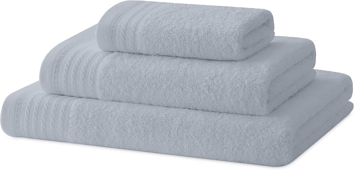 Badhanddoekenset - Grijs - 30 x 50 cm - 100% Katoen - Voor Douche, Handen en Bidet
