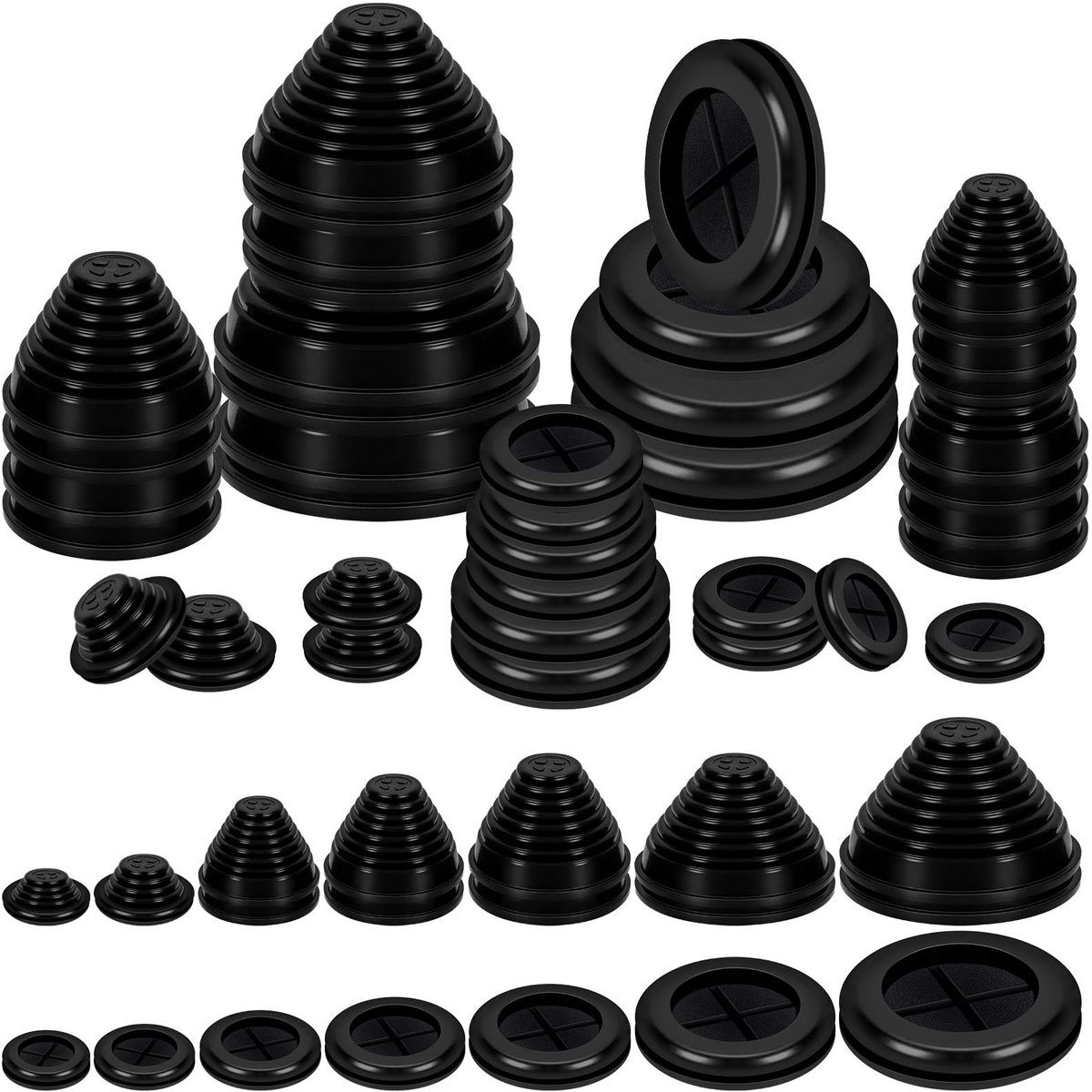 Solidchoice - Set van 28 Dubbelzijdige Rubber Doorvoerkit voor Auto