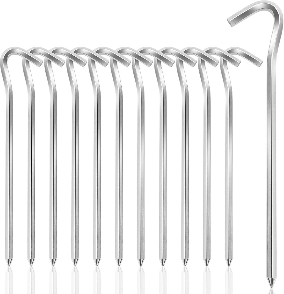 Solidchoice - Set van 12 Aluminium Tentstokken 18 cm voor Camping en Tuinieren