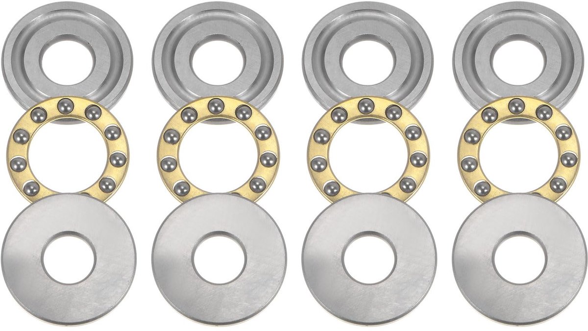 Solidchoice - 4 Stuks Miniatuur Axiaal Kogellagers F8-22M