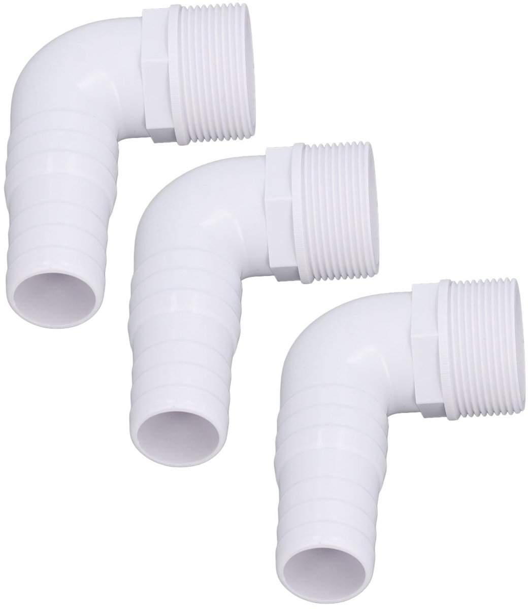 Solidchoice - 3 Stuks 90 Graden Elbow Adapter voor Zwembad Slangen