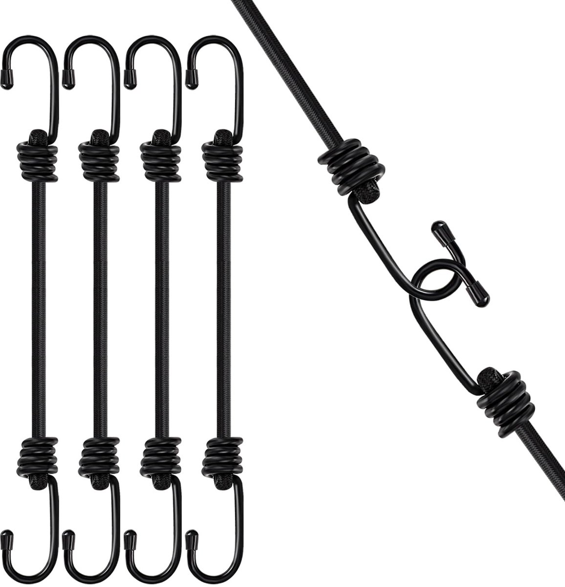 Solidchoice - Set van 4 Elastische Riemen met Haken voor Meubelbescherming