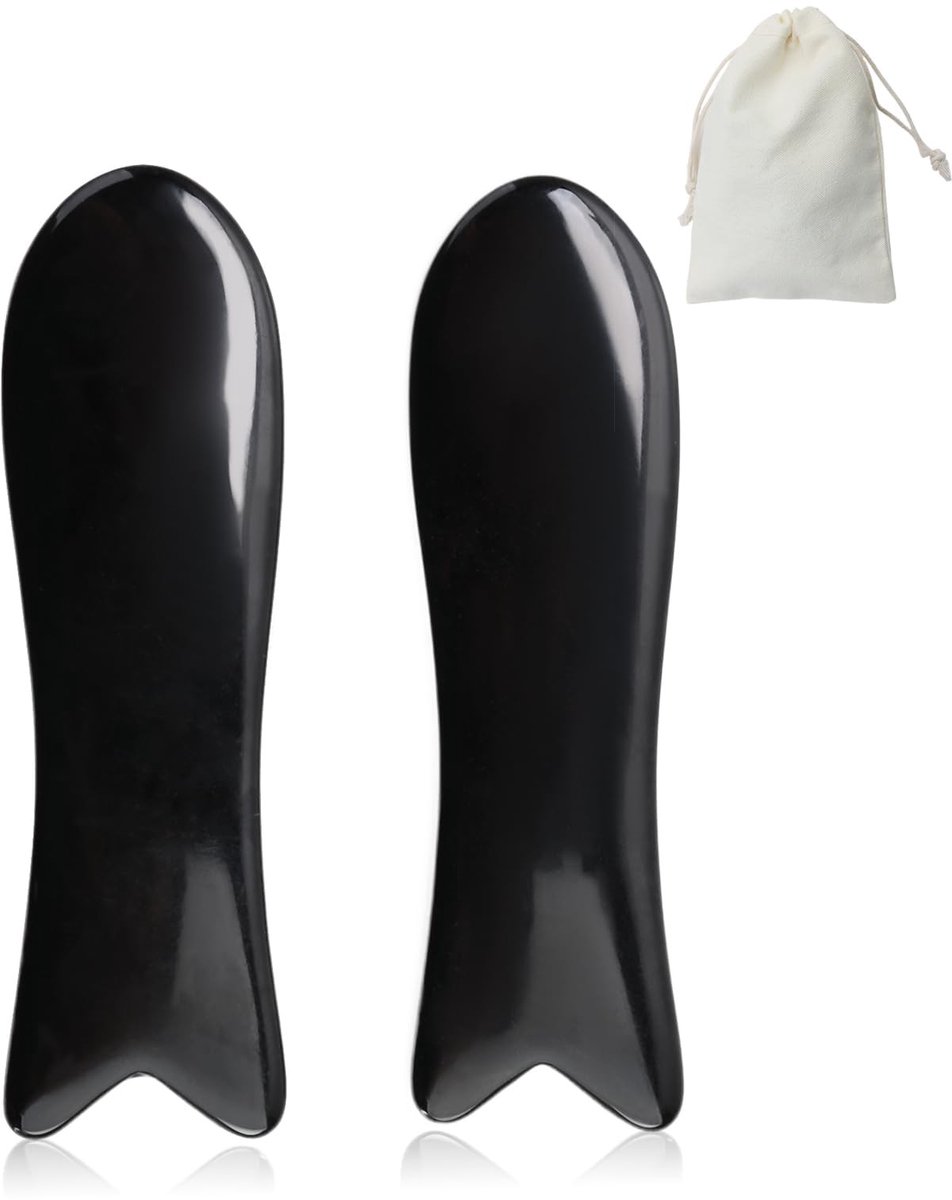 Solidchoice - Gua Sha Massageset van Buffelhoorn, 2-delig