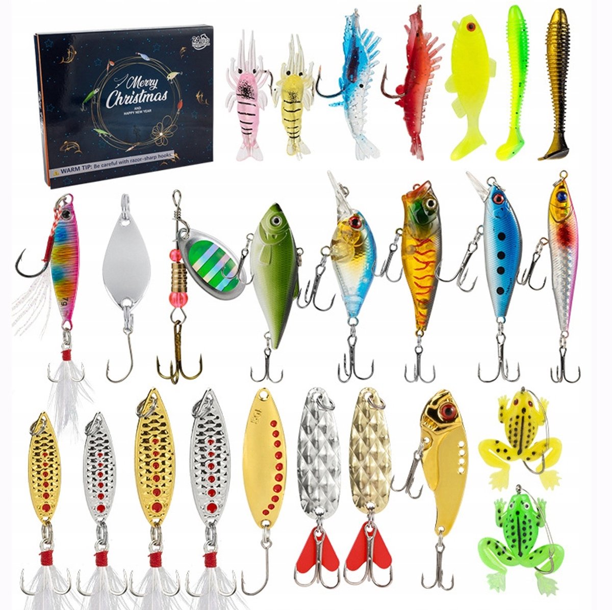 Adventskalender Vissen: 24 Wobblers & Kunstaas Set