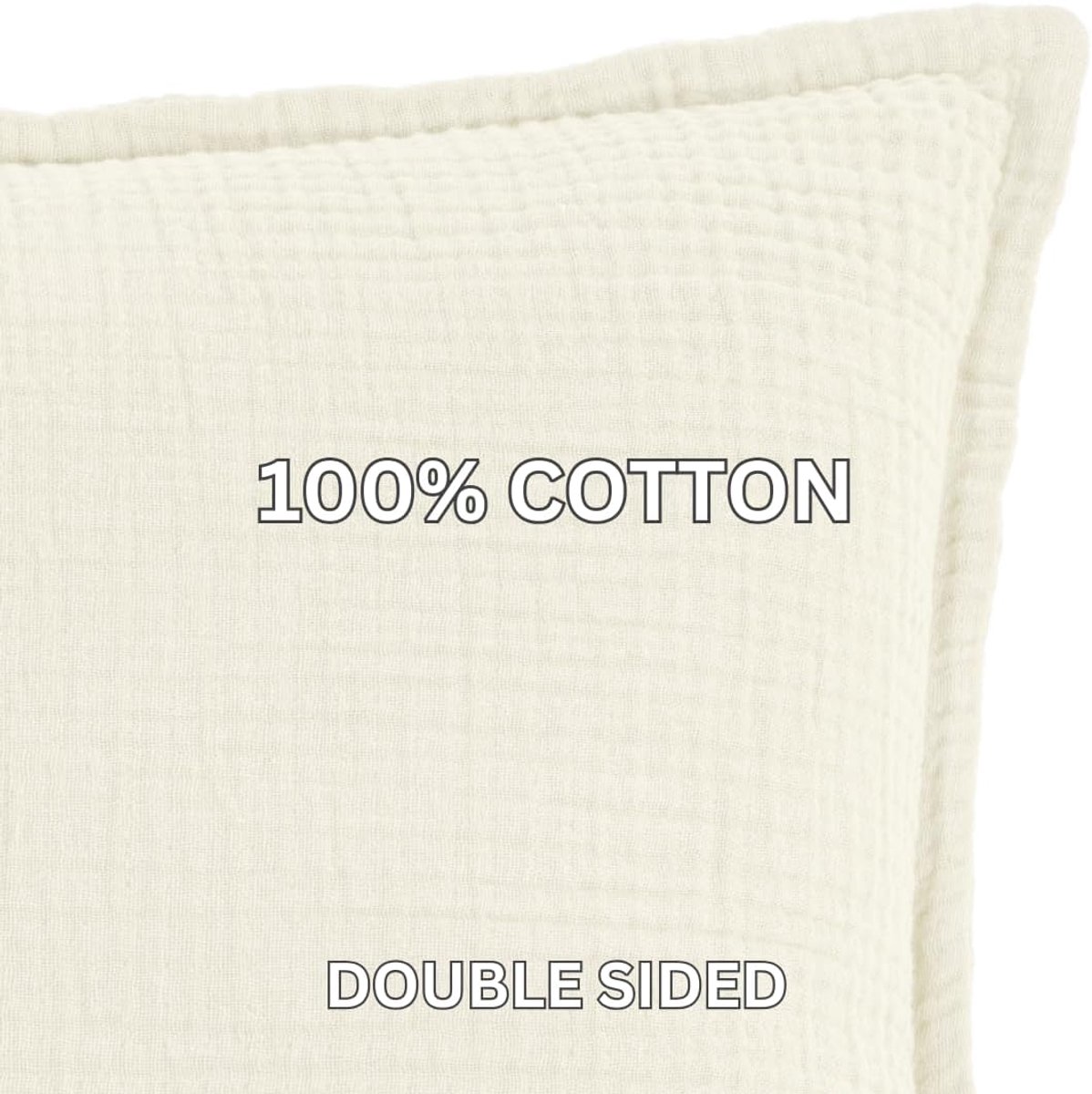 Tiseco Home Studio - Cushion (filled) SUZETTE - Square - 45x45 cm - Ivory - ShopVlot