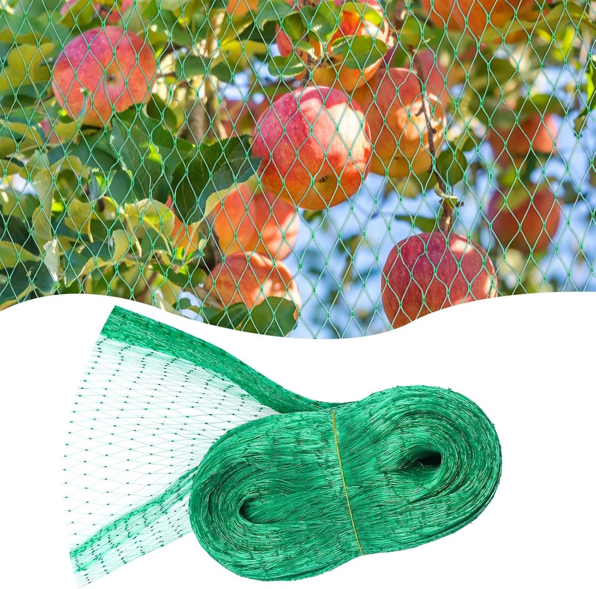 Vogelbeschermingsnet, 4 m x 10 m, vogelnet, fijnmazig, vijvernet, groen tuinnet, fruitboomnet voor tuin, balkon of - ShopVlot