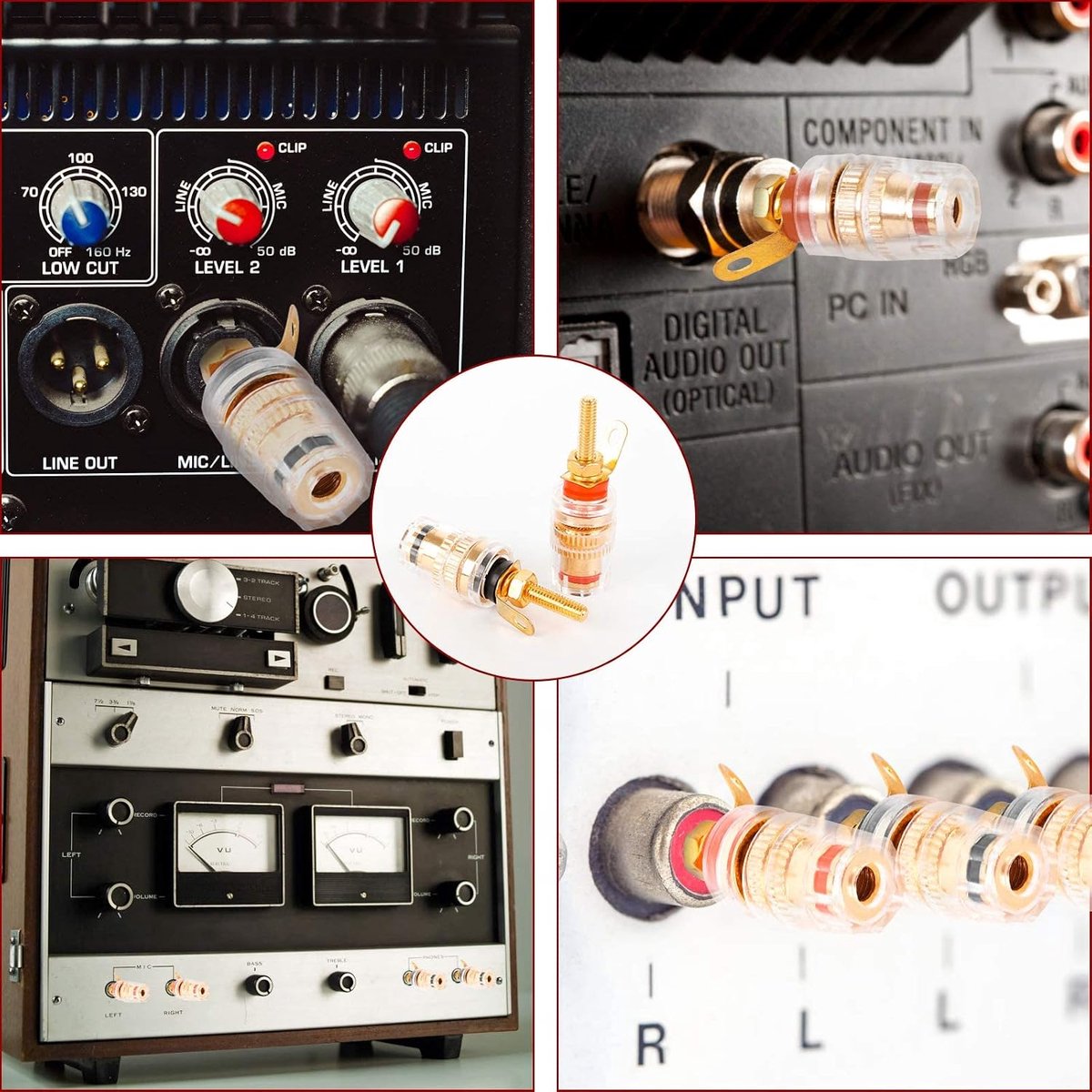 WANGCL 2Pcs Speaker Banana Terminal Plug Terminal Binding Post Banana Terminal for Audio Crystal Binding Column - ShopVlot