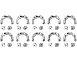 Pssopp 10 Set Bag Suspension Clasps, D Ring Screwback Bridge Connector Arch Bridge Buckles for Leather Crafts Purse - ShopVlot