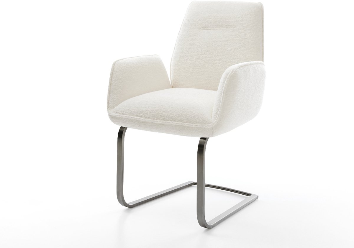Sledestoel Zoa-Flex sledemodel vlak grafiet bouclé zacht beige pocketveer kern