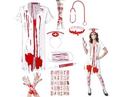 Shinybox Halloween Nurse Costume Zombie Costume Bride Bloody Accessories for Carnival Cosplay Party - ShopVlot