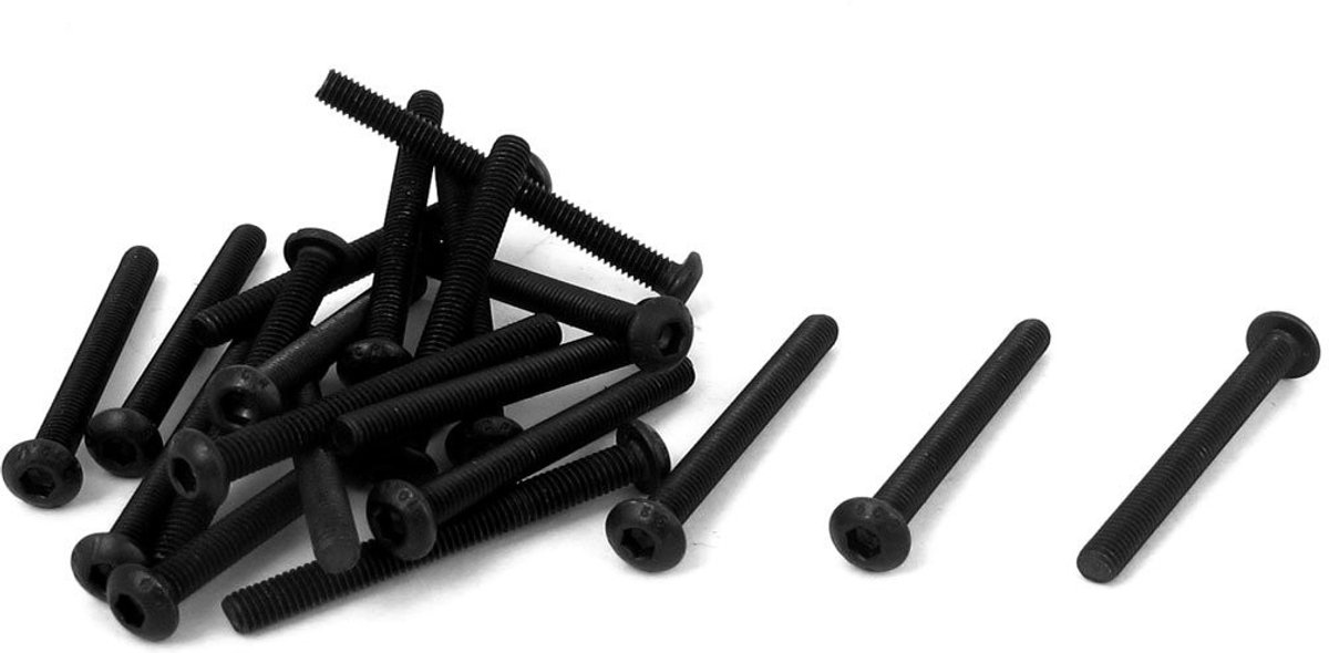 Solidchoice - M3 x 30 mm Legering Staal Binnenzeskant Button Kopschroeven - 20 Stuks