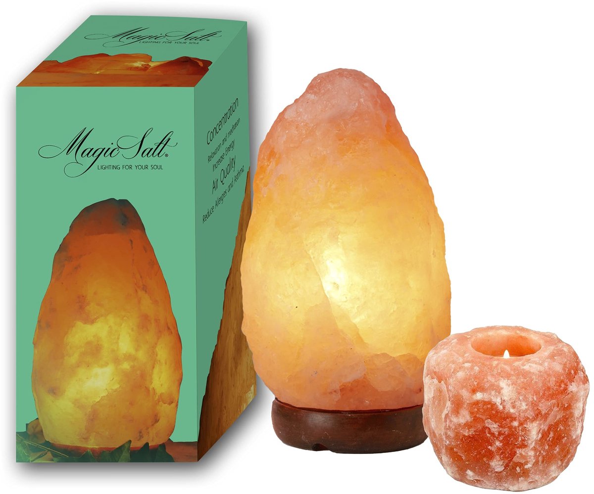 Solidchoice - Himalaya Zoutlamp 2/3 kg met Kaarsenhouder
