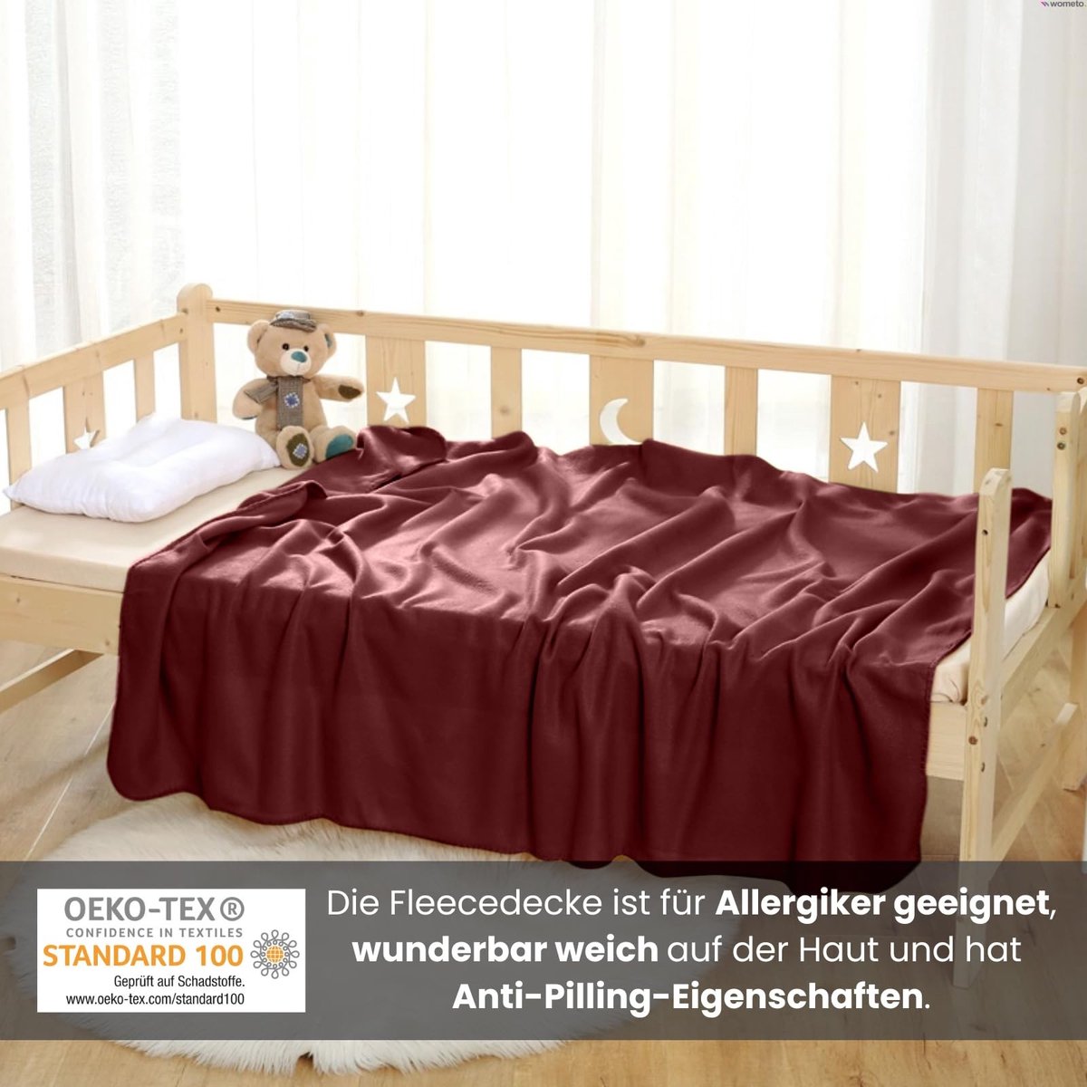 Solidchoice - Fleecedeken van OekoTex, 130 x 160 cm