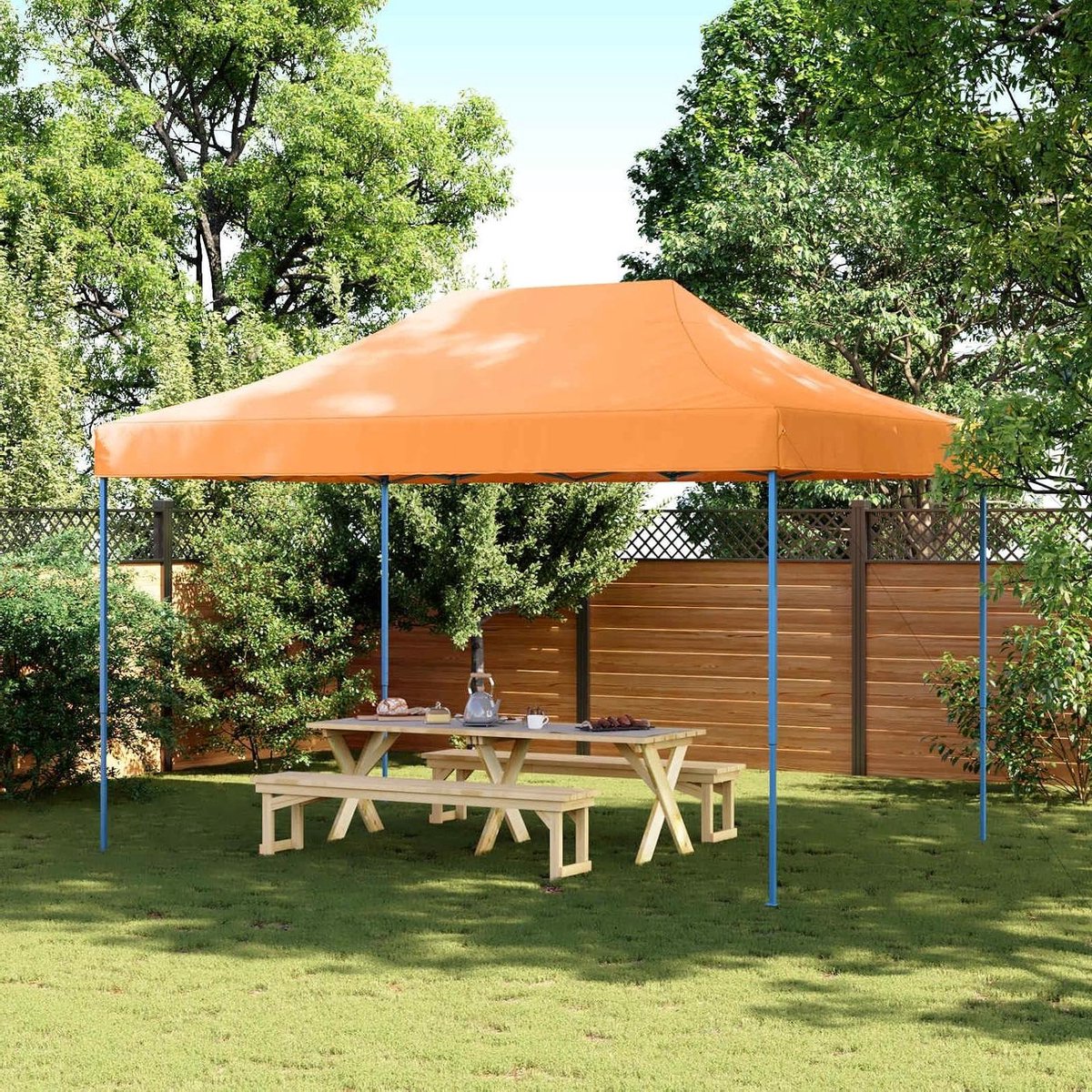 Pop-up tent - Feesttent vouwbaar - Buitenfeest organiseren - Robuust Oxford stof - 279 x 410 cm - Oranje