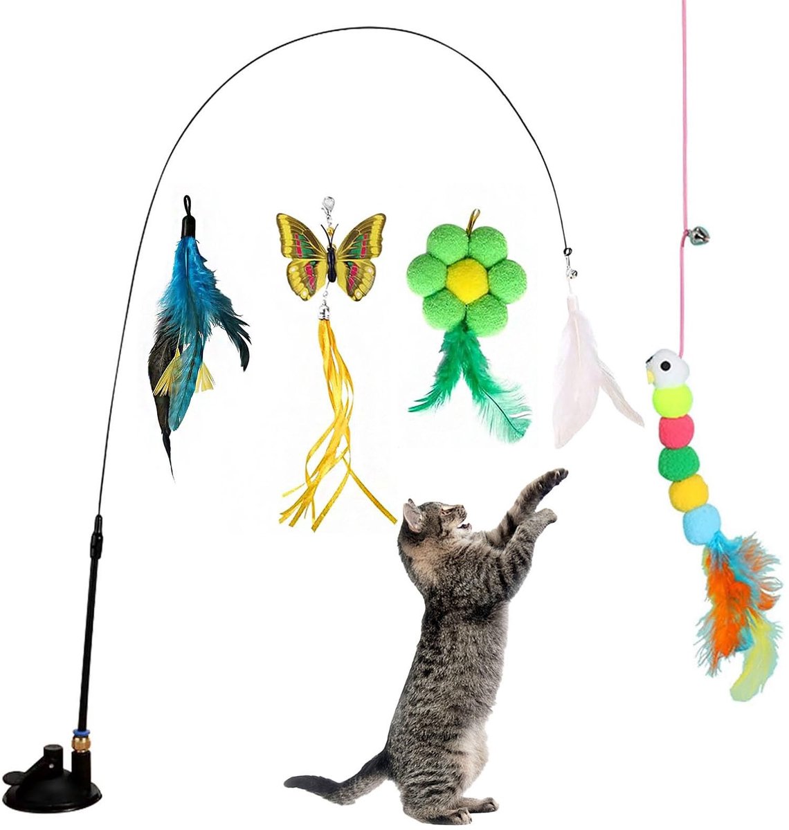 Solidchoice - Interactief Kattenspeelgoed met Hengel en Accessoires