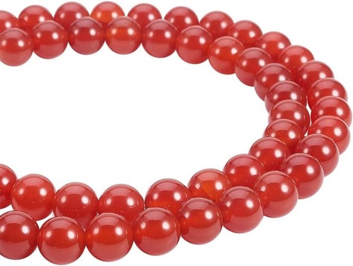 Natuurlijke Carnelian Kralen Strengen voor Sieraden Maken - Ronde 8mm Kralen met 1mm Gat, 15.5 Inch Lang