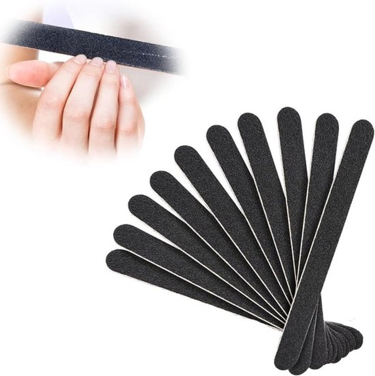 Set van 10 Vijlblokken voor Professionele Gel Nagels, Dubbelzijdig, Wasbaar en Herbruikbaar, Perfect voor Nagelverzorging en Manicure