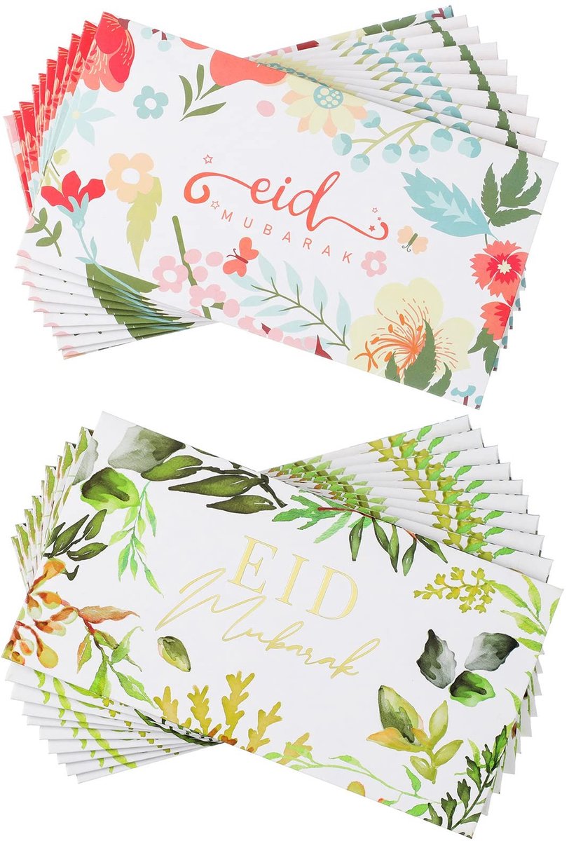 Solidchoice - 20 Stuks Eidi Enveloppen voor Ramadan en Feestdagen, Geschikt voor Diverse Gelegenheden