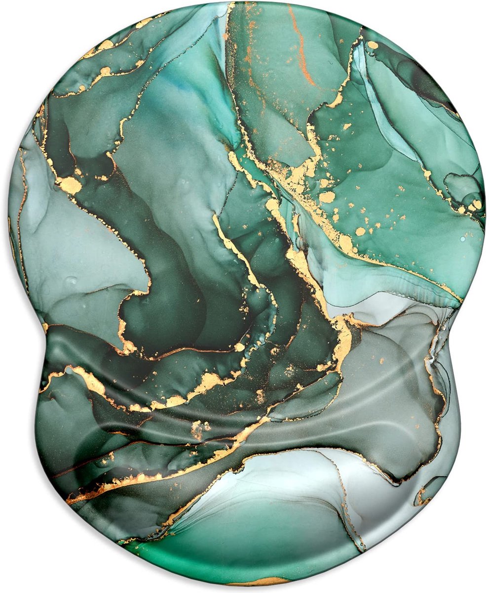 Solidchoice - Ergonomische Muismat met Gel Polssteun en Groen Marmer Design