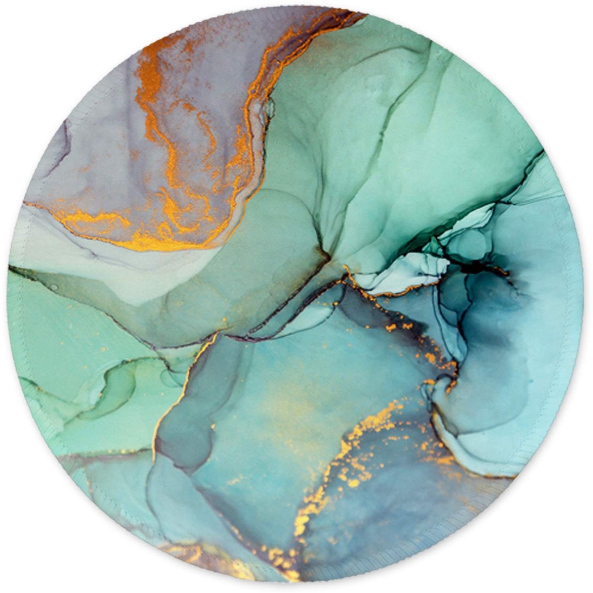 Solidchoice - Rond Muismat met Waterdichte Ondergrond en Antisliprubber, Modern Marmer